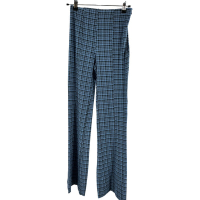 Ganni Textured Blue Plaid Pants Size 32 EU / US 0