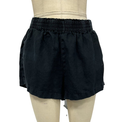 Reformation Linen Black Charlotte Shorts Size L