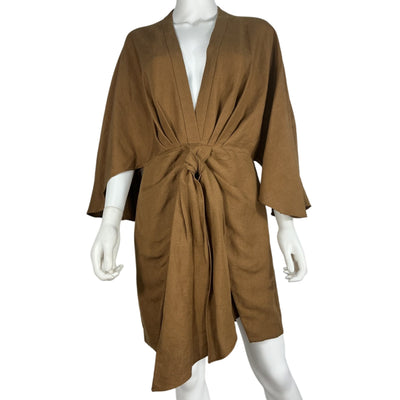 Significant Other Sleek Brown Lola Ruched Mini Dress Size 6