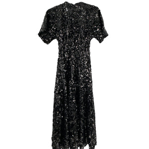 Ganni Velvet Black Sequin Maxi Dress Size 32