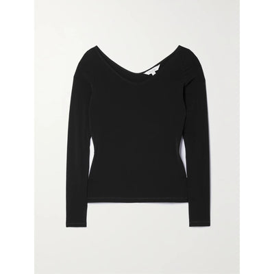 Max Mara 'Leisure' Black Ragazza Stretch-Jersey Top Size S