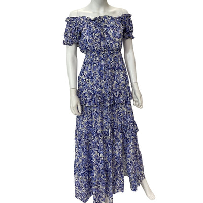 Astr The Label Floral Blue White Viona Maxi Dress Size S