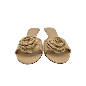 Lpa Floral Beige Rosette Mule Sandals Size 9