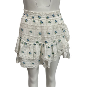 Loveshackfancy Embroidered Icy Breeze Agnessa Skirt Size M