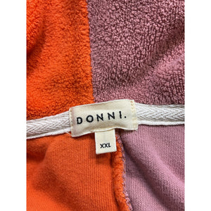 Donni Colorblock Rhubarb Papaya Duo Zip Up Hoodie Size XXL