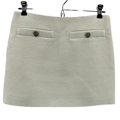 Gucci Textured Off White Boucle Tweed Mini Skirt Size 40 IT