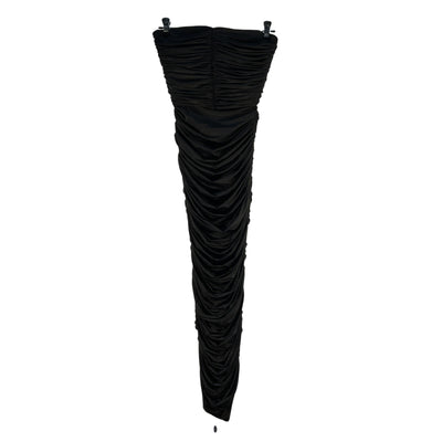 Alex Perry Ruched Strapless Black Parton Dress Size Us 4 / UK 8