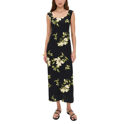 Reformation Floral Black Vea Dress Size 2