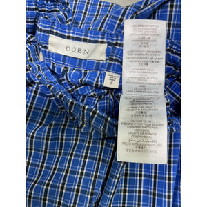 Dôen Checked Blue 'Morgan' Organic Cotton Size S Pants