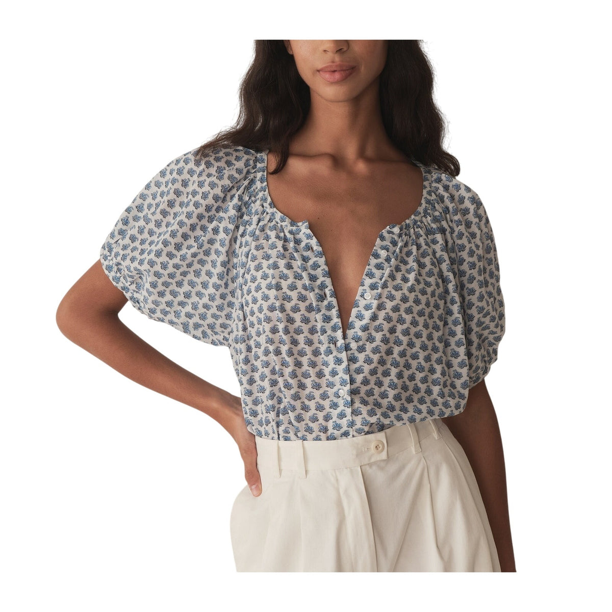 Dôen 'June' Blue Top Size XS
