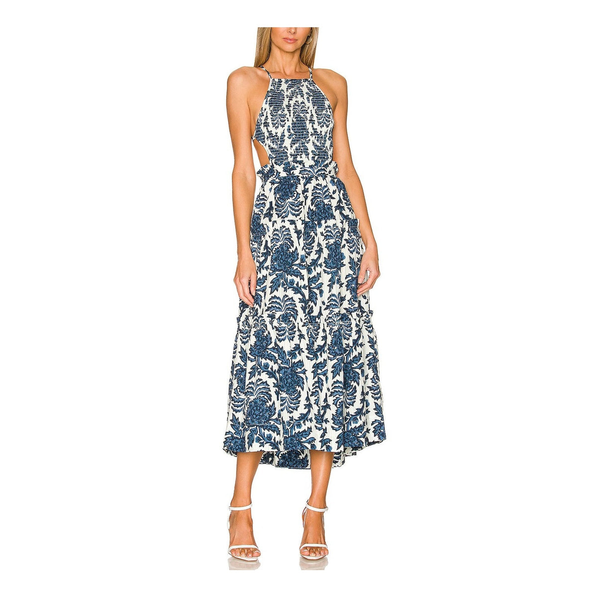 Shona Joy Floral Blue Diana Dress Size US 4