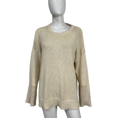 Jenni Kayne Cozy Beige Cruise Boyfriend Sweater Size L