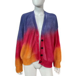 Msgm Ombre Multicolor Sunset Cardigan Size 42 / M