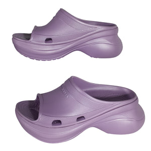 Balenciaga Platform Lilac Pool Crocs Slides Size 9 US / FR 39 NWT