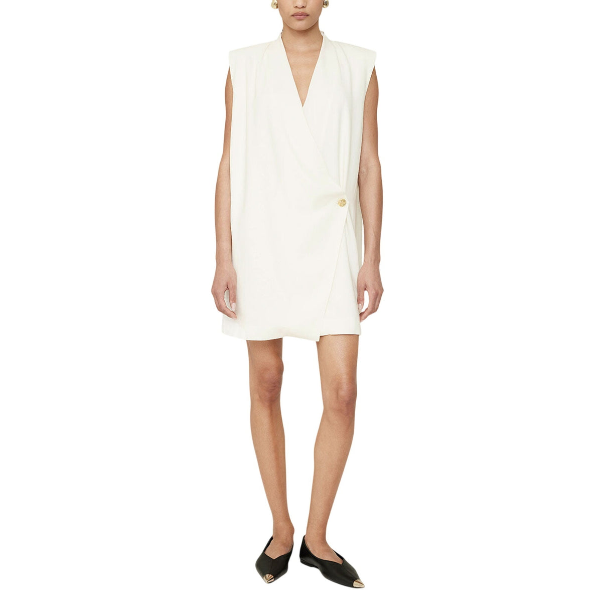 Anine Bing Draped Beige Venice Mini Size S Dress
