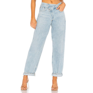 Agolde Relaxed Blue Criss Cross Upsized Denim Jeans Size 24