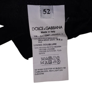 Dolce & Gabbana Tailored Black Taffeta Trousers Size 36 R US / 56 EU