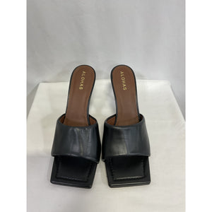 Alohas 'Puffy' Black Leather Mule Size 9
