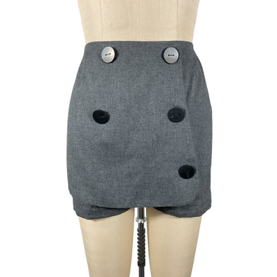 Matthew Bruch Chic Charcoal Flannel Double Breasted Skort Size 2