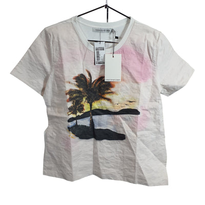 Christopher Esber Crinkled Graphic White Lost Souvenir T- Size 14 Shirt NWT