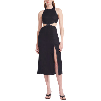 Staud Cutout Black Delamore Midi Dress Size 00