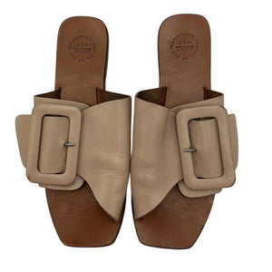 Atp Atelier Leather Beige And Coffee Ceci Slides Size 38 EU / US 8