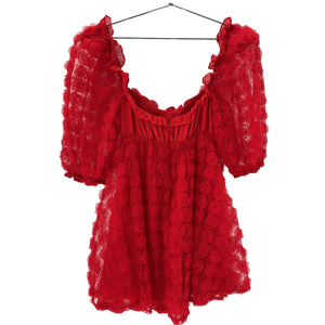 For Love & Lemons Romantic Red Hannah Mini Size M Dress