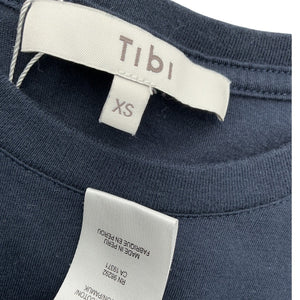 Tibi Classic Blue Program Cropped Baby T Shirt Size XS