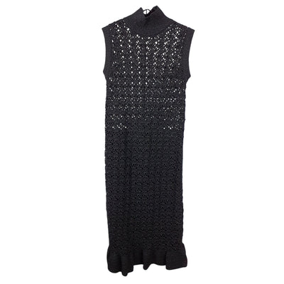 Ganni Metallic Black Turtleneck Midi Size XXS Dress