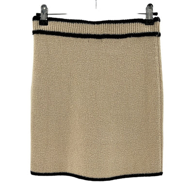 L'Academie Knit Beige Elektra Mini Skirt Size S