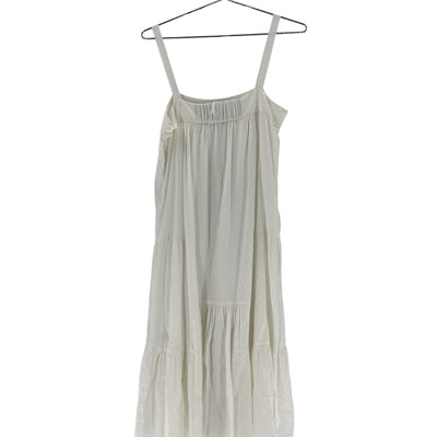 Jenni Kayne Seersucker White Summer Midi Size S Cotton Blend Dress
