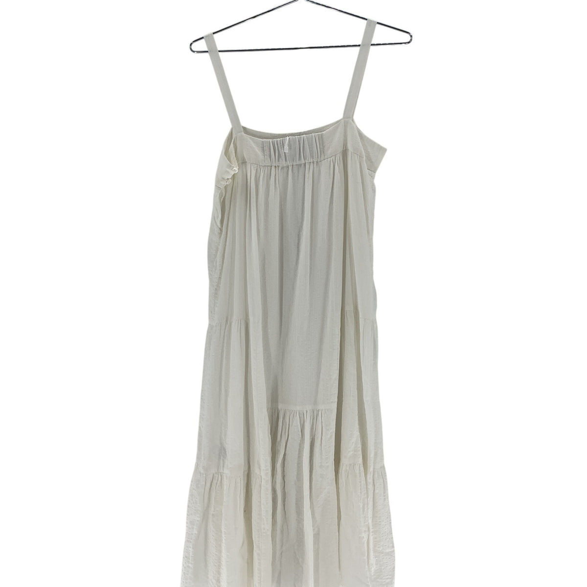 Jenni Kayne Seersucker White Summer Midi Size S Cotton Blend Dress