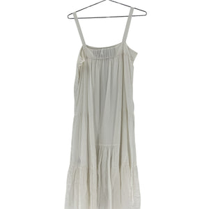 Jenni Kayne Seersucker White Summer Midi Size S Cotton Blend Dress