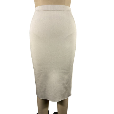 Saint Laurent Sleek Cream Jersey Skirt Size S