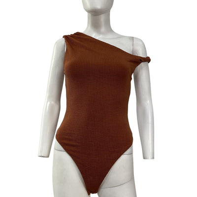 House Of Harlow 1960 Ribbed Brown Lera Bodysuit Size S