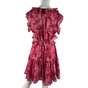 Misa Los Angeles Ruffled Pink Jolie Mini Dress Size M