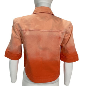 Aje Ombre Coral Sunset Ember Denim Shirt Size 8 UK / US 4