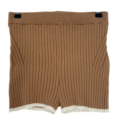 Matthew Bruch Cozy Tan Rib Knit Hot Short Bottoms Size 1