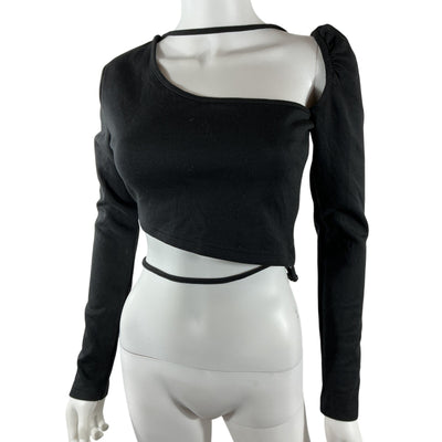 Atoir Asymmetric Black Promise Me Crop Top Size 6