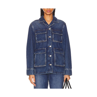 Anine Bing Denim Arctic Blue Alden Jacket Size M