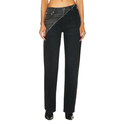 Eb Denim Asymmetric Black Gemini Denim Jeans Size 24