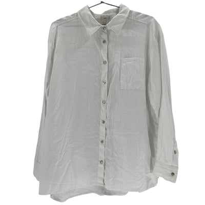 Donni. Classic White Linen Relaxed Button Down Shirt Size L