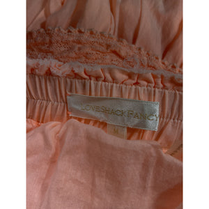 LoveShackFancy Tiered Marigold Orange Ruffle Mini Skirt Size M