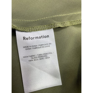 Reformation 'Sorrentine' Green Silk Dress Size 2