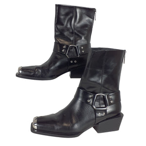 Aeyde Ring Detailed Black Wayne Boots Size IT 37 / US 7