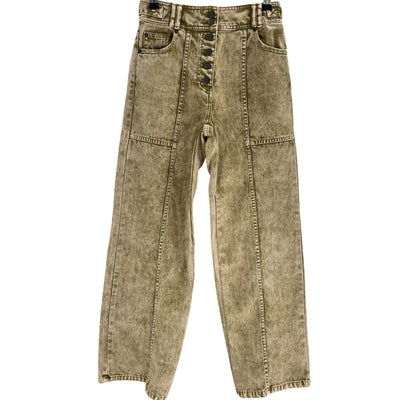 Ulla Johnson Vintage Wash Green Billie Denim Jeans Size 0