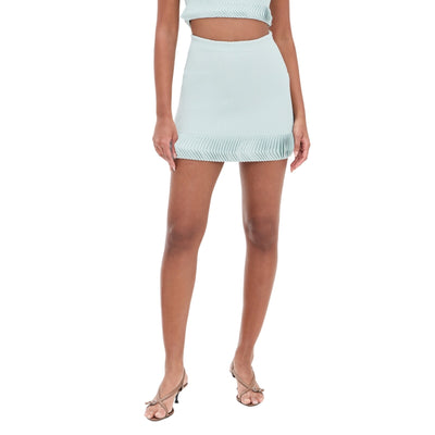 Alexis Ruffled Ice Blue Ashe Skirt Size L