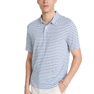 Vince Striped Multicolor Linen Polo Shirt Size L
