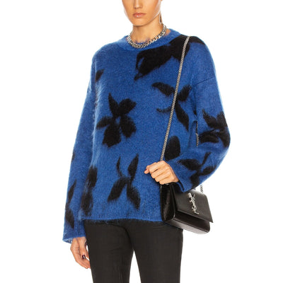 Saint Laurent Floral Blue Noir Ninetys Sweater Size S