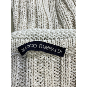 Marco Rambaldi White Cotton Linen Blend Square Neck Tank Top Size S